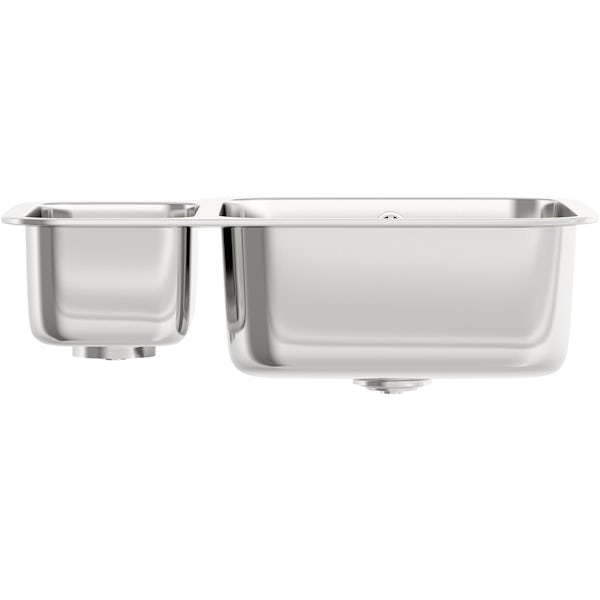 Tuscan Florence stainless steel 1.5 bowl left handed undermount kitchen sink