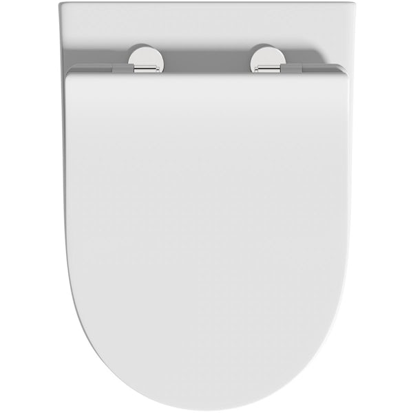 Orchard Derwent round rimless compact back to wall toilet with soft close slim seat