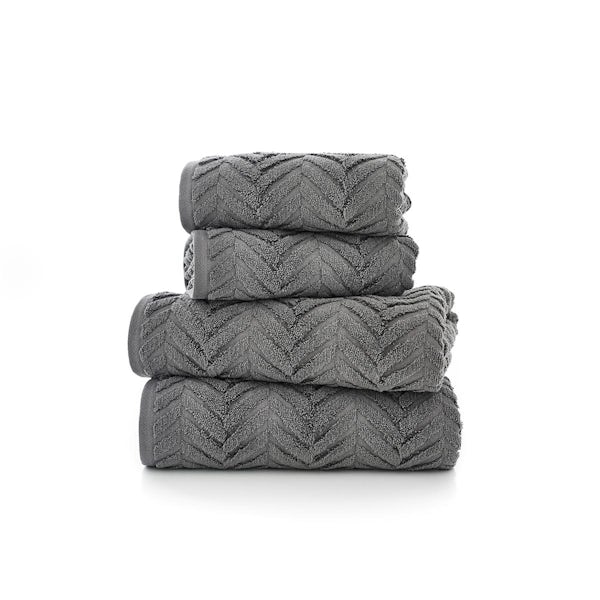The Lyndon Company Catalonia 650gsm sculpted zero twist towel bale dark grey