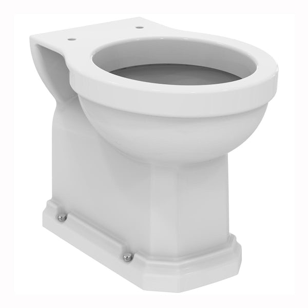 Ideal Standard Waverley back to wall toilet and mahogany seat
