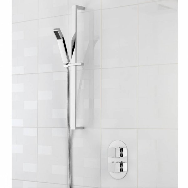 Mode Ellis oval twin thermostatic shower valve