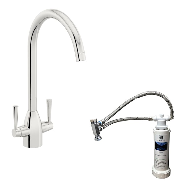 Schön dual-lever kitchen tap with complete filter kit