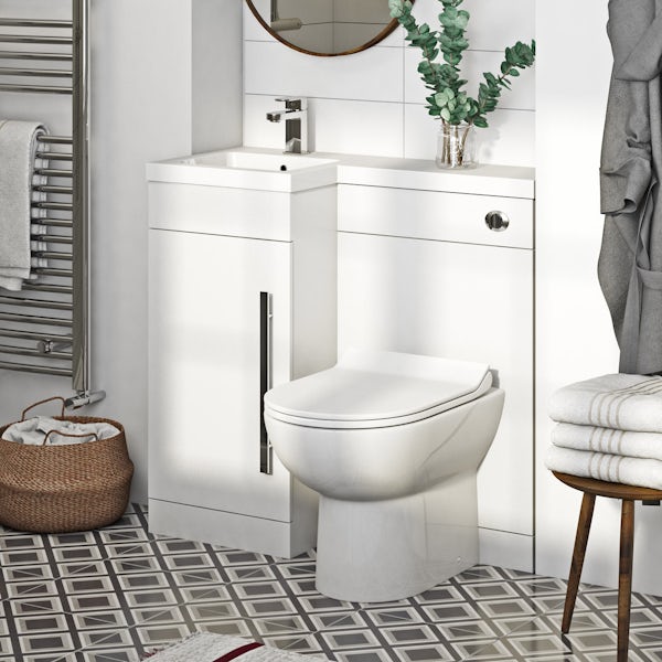 Orchard MySpace white left handed combination with Eden contemporary back to wall toilet