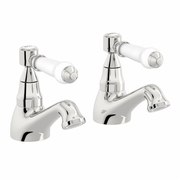 Orchard Winchester basin pillar taps with slotted waste