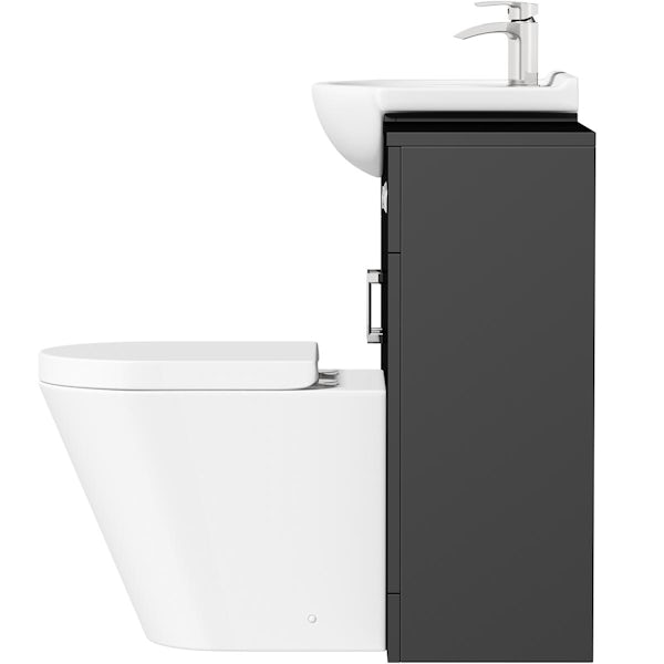 Orchard Lea soft black furniture combination and Contemporary back to wall toilet with seat