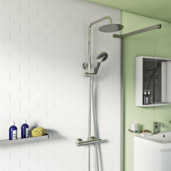 Orchard Eden contemporary complete right handed shower bath suite with taps, shower and wastes
