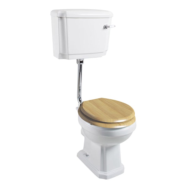 The Bath Co. Cromford low level toilet inc oak soft close seat