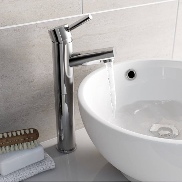 Orchard Eden high rise counter top basin mixer tap with slotted waste