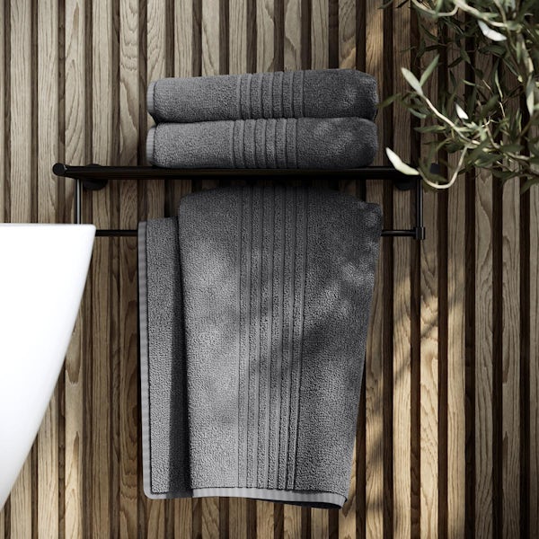 Deyongs Quick Dri 450gsm zero twist towel bale dark grey