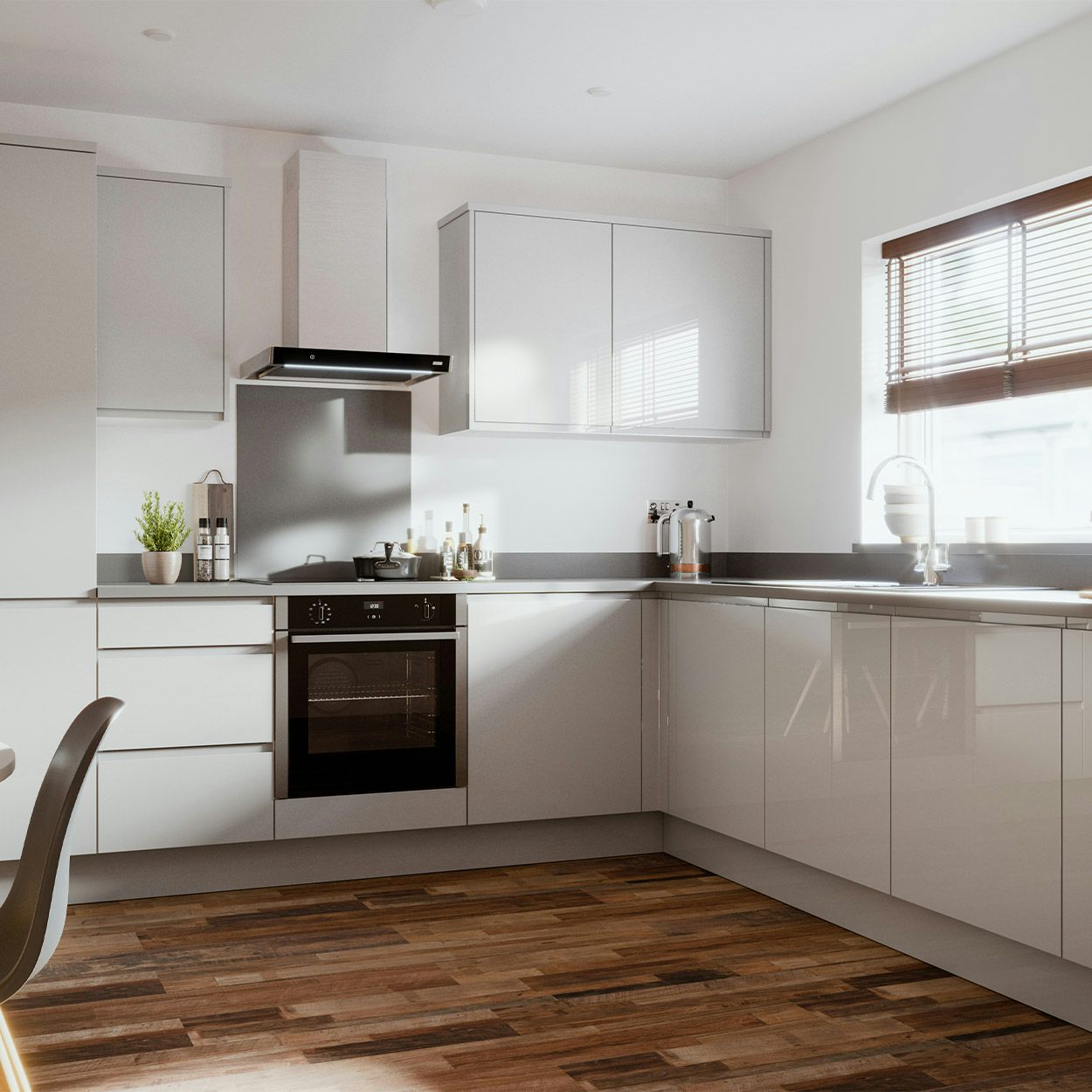 White gloss larder deals unit