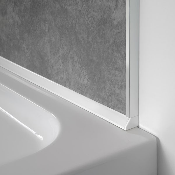 Showerwall satin silver trims kit with sureseal and white sealant