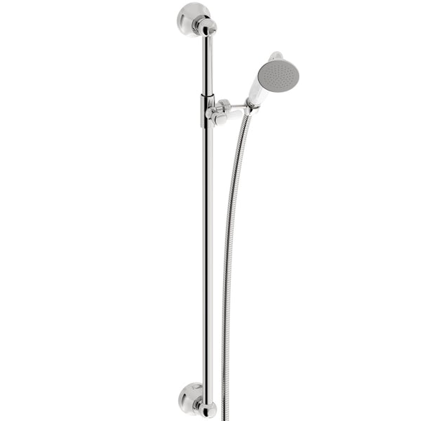 The Bath Co. Camberley thermostatic shower valve with ceiling shower and sliding rail set