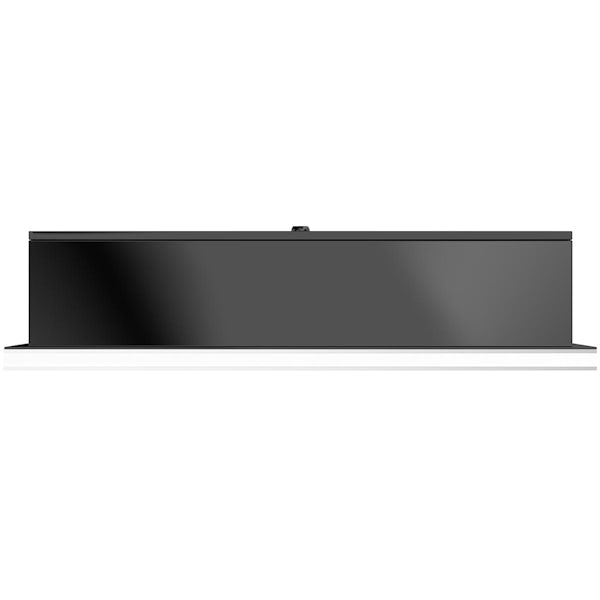 Mode Venturi black LED illuminated recessed mirror cabinet 700 x 500mm with demister, USB charging & shaver socket