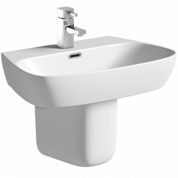 Mode Foster cloakroom suite with semi pedestal basin 600mm