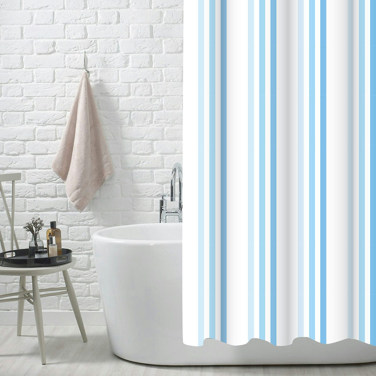 Showerdrape Brighton rock blue polyester shower curtain