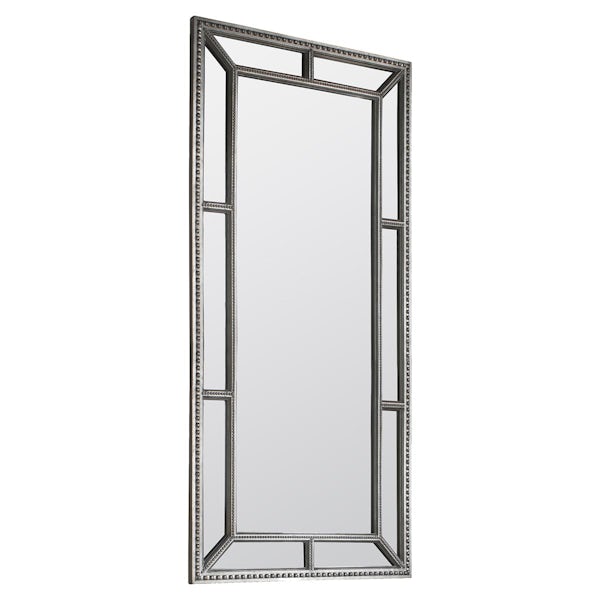 Accents Lawson panelled pewter leaner mirror 1575 x 790mm