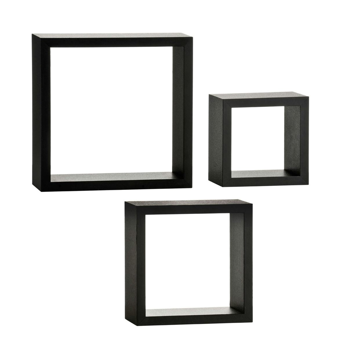 Accents Set of 3 black wall cubes