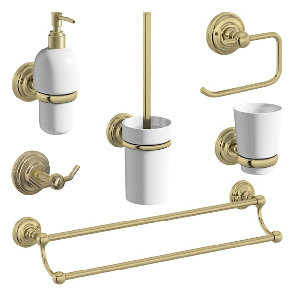 The Bath Co. 1805 gold 6 piece master bathroom accessory set
