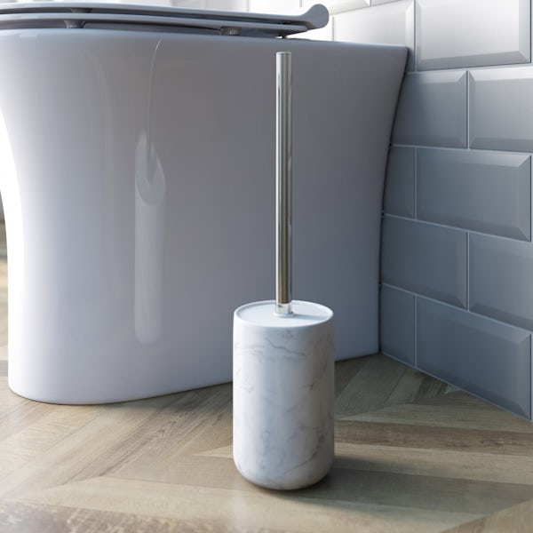 Accents marble effect toilet brush holder