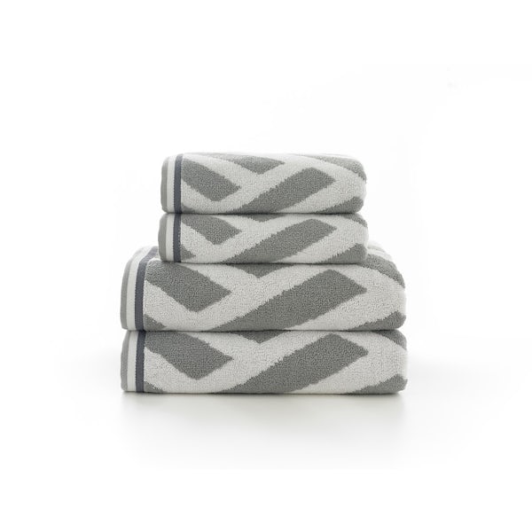 Deyongs Nice 550gsm patterned 4 piece towel bale silver