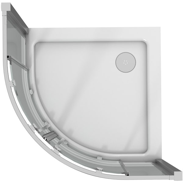 Mode 8mm quadrant shower enclosure with black anti slip shower tray