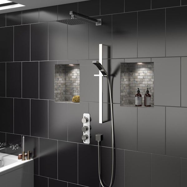 Mode Austin thermostatic shower valve with slider rail and wall shower set