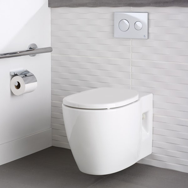 Ideal Standard Concept Freedom Comfort Height Wall Hung Toilet With Soft Close Seat Victoriaplum Com - Wall Hung Toilet Comfort Height