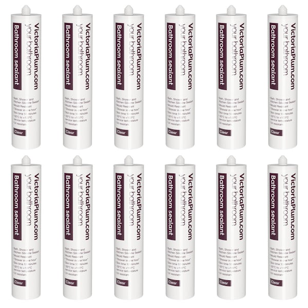 Pack of 12 Bathroom sealant - clear