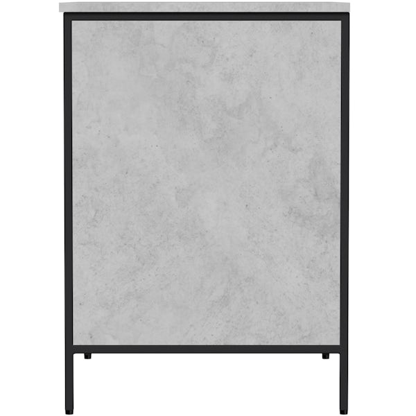 Mode Bergne dark concrete grey washstand and black steel frame 812mm