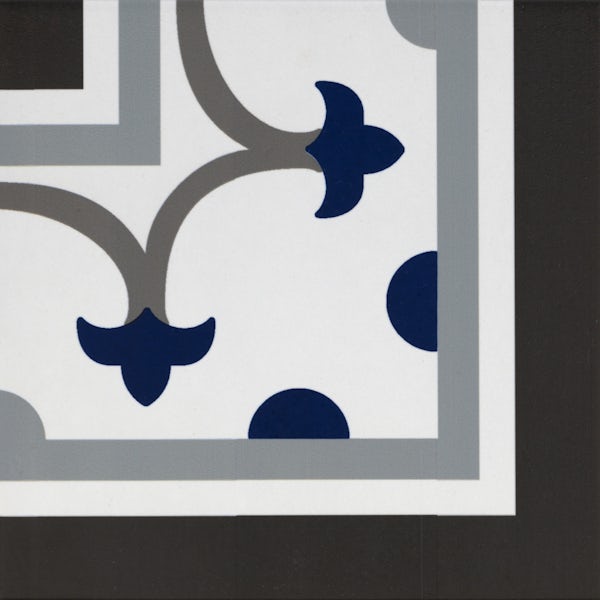 Girona corner blue traditional matt wall and floor tile 200mm x 200mm