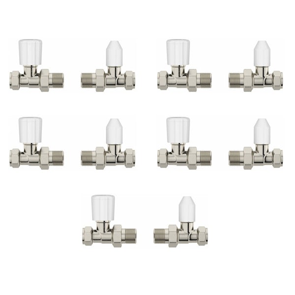 5 pairs of Clarity straight radiator valves