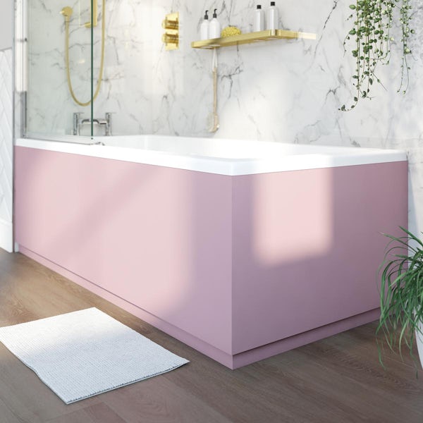 Accents super-matt pink straight bath end panel 700mm
