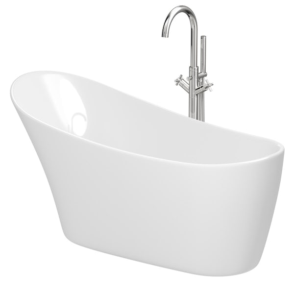 Mode Hardy freestanding bath & tap pack with Tate bath filler