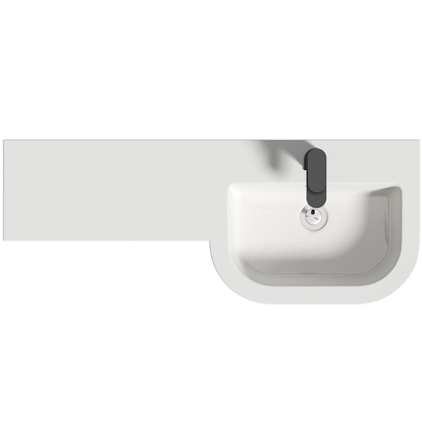 Mode Taw P shape gloss white right handed combination unit with black handles