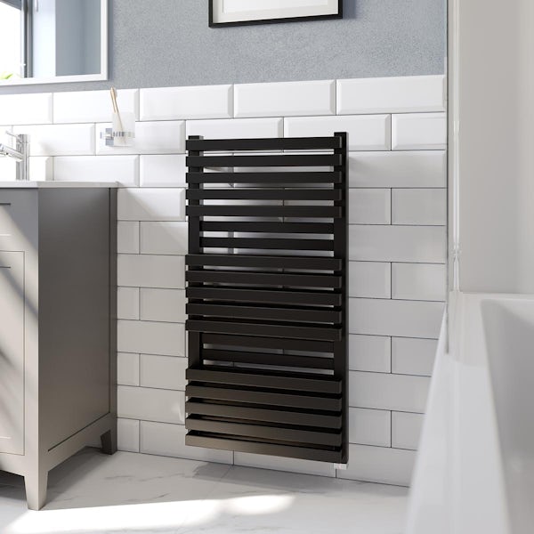 Terma Quadrus Bold ONE metallic black electric towel rail