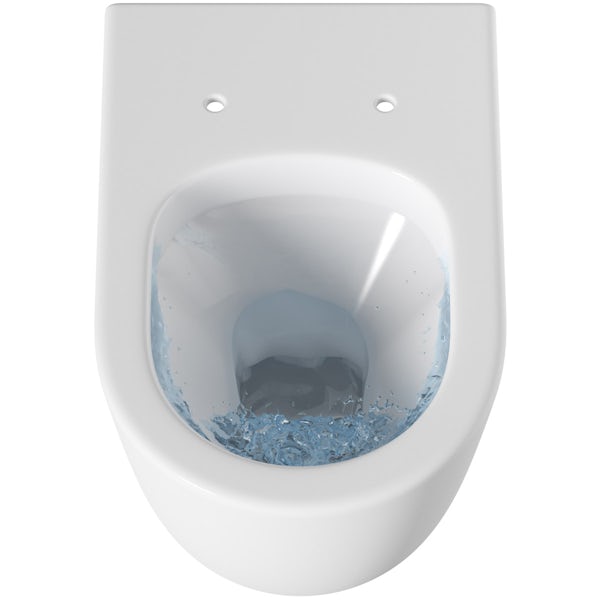 Mode Harrison rimless back to wall toilet with slimline soft close seat