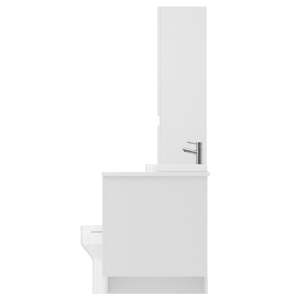 Reeves Wharfe white corner small drawer fitted furniture pack with white worktop