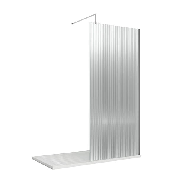 Mode Oxman 8mm fluted glass screen with chrome profile