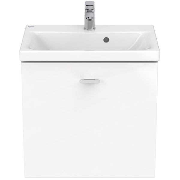 Ideal Standard Concept Space white wall hung vanity unit and basin 550mm