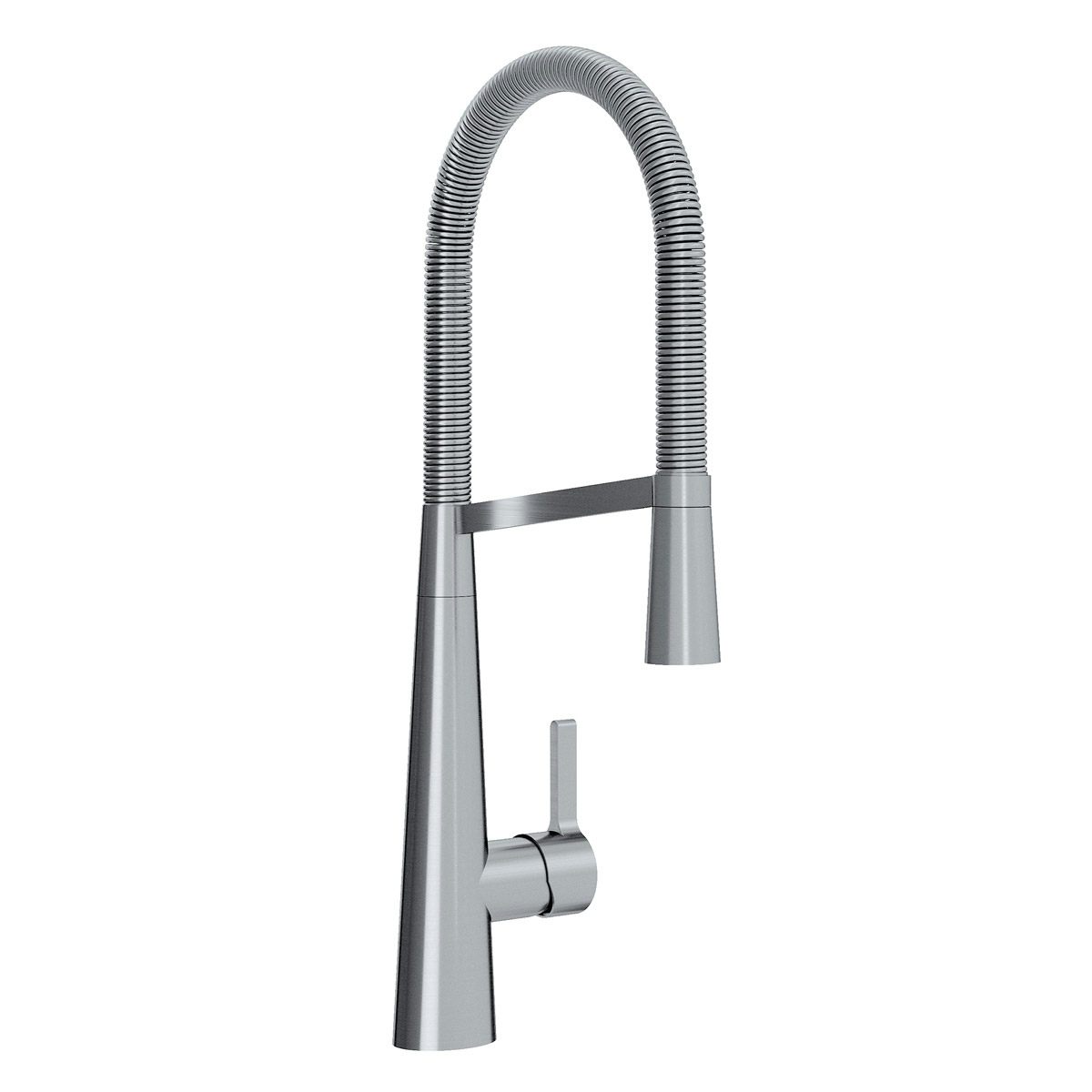 Bristan Saffron brushed nickel single lever kitchen mixer tap with pull down spout