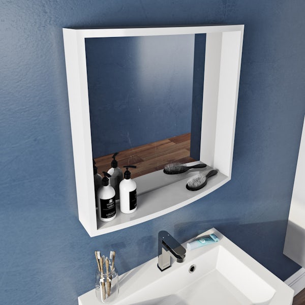 Mode Harrison snow left handed wall hung vanity unit 1000mm with mirror