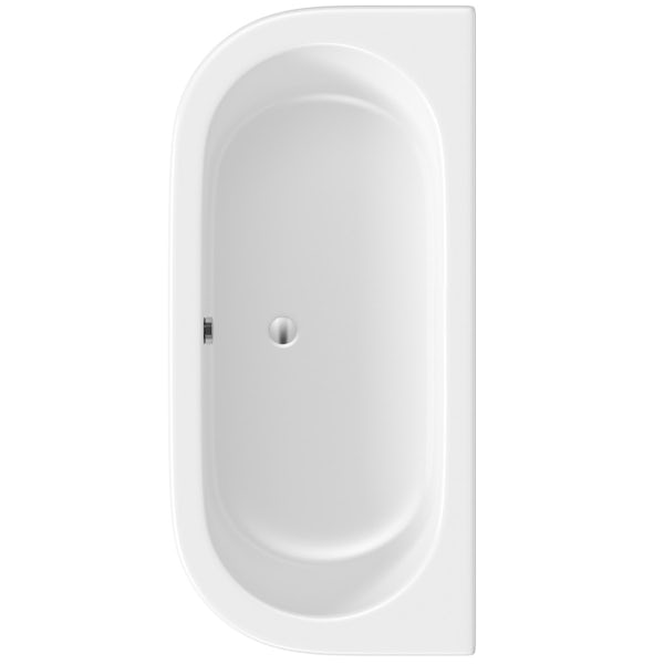 Orchard Elsdon D shaped double ended bath with panel 1700 x 750