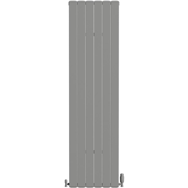 The Heating Co. Edmonton vertical textured grey aluminium radiator