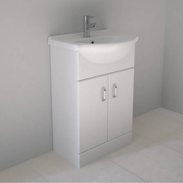 Granada 550 White Vanity Unit & Basin