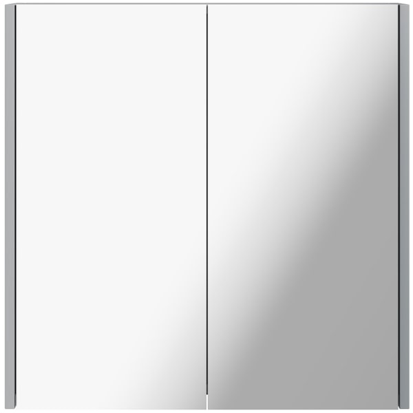 Clarity satin grey mirror cabinet 600mm