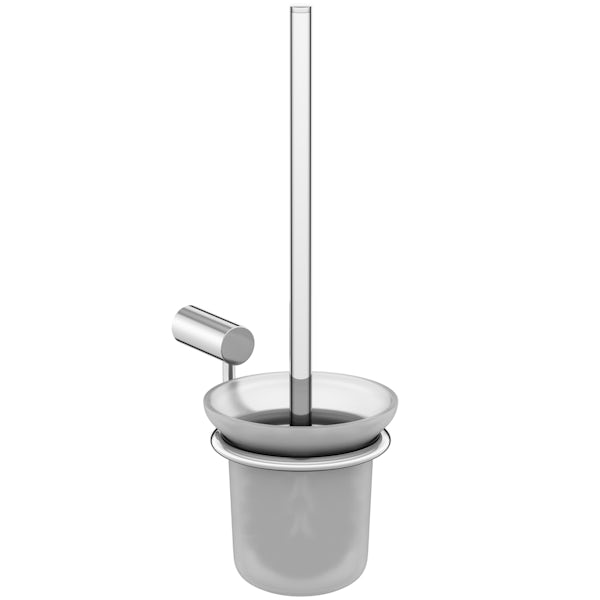 Clarity toilet brush and holder