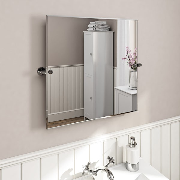 Accents Traditional Square Pivot, Square Bathroom Mirror