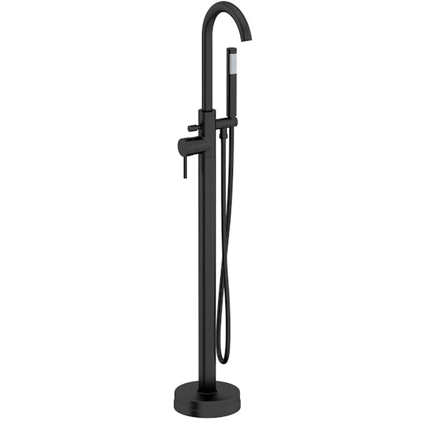 Orchard Eden black basin and freestanding bath shower mixer tap pack