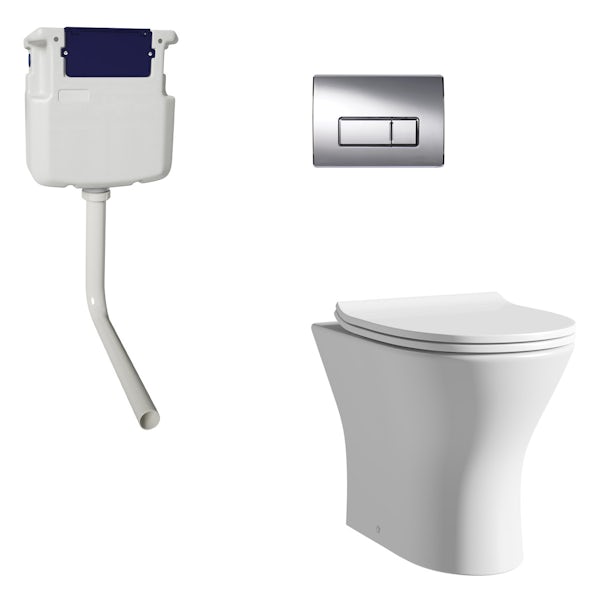 Orchard Derwent round back to wall toilet with soft close seat, concealed cistern and push plate