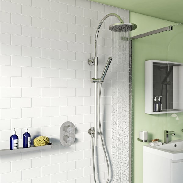 Harrison thermostatic shower valve with wall riser rail set